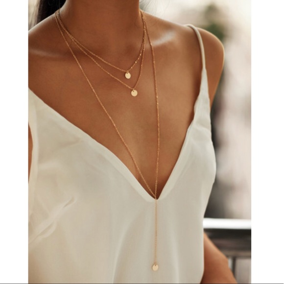 Delicate three layer round pendant necklace set - Picture 2 of 4